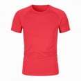 thumbnail image 4 of NIEWTR Baby Toddler Solid Color Short Sleeve T-Shirts for Boys Boys Summer Basic Cotton Crewneck Tee Shirt Tops（Red,6-7 Years), 4 of 7