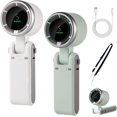 thumbnail image 1 of Regularlyk Portable Handheld Turbo Fan, N607 Handheld Turbo Fan, 5 Gear Portable Handhelds Fans, Foldable USB Rechargeable HandheldFan for Outdoor Activities, Travel, Working (Green+White Set), 1 of 8