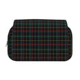 thumbnail image 2 of Sikiie Buffalo Plaid Dark Green Print Flip Double-layer Pencil Case, All-purpose Stationery Bag for Study and Office, Zipper Design, Unisex, 2 of 7