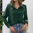thumbnail image 4 of Camiseta con estampado de blusas con botones y cuello vuelto de manga larga a la moda informal para mujer Pompotops  FGAJ21165, 4 of 9