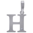 thumbnail image 2 of 925 Sterling Silver Unisex Cubic Zirconia Plain Letter Name Personalized Monogram Initial Alphabet H Charm Pendant Neckl, 2 of 2