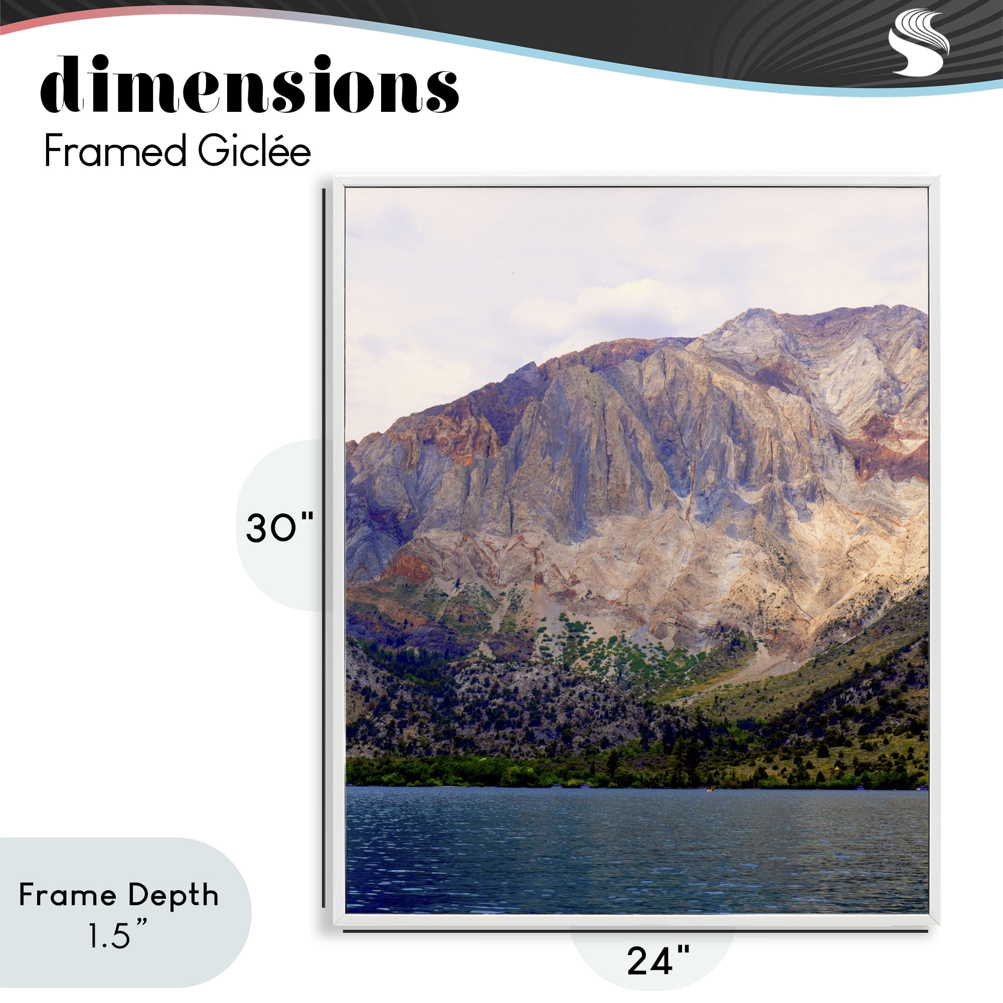 Stupell Industries Serene Lake Beneath Mountains White Framed Giclee Art, design by Gemma Bardot