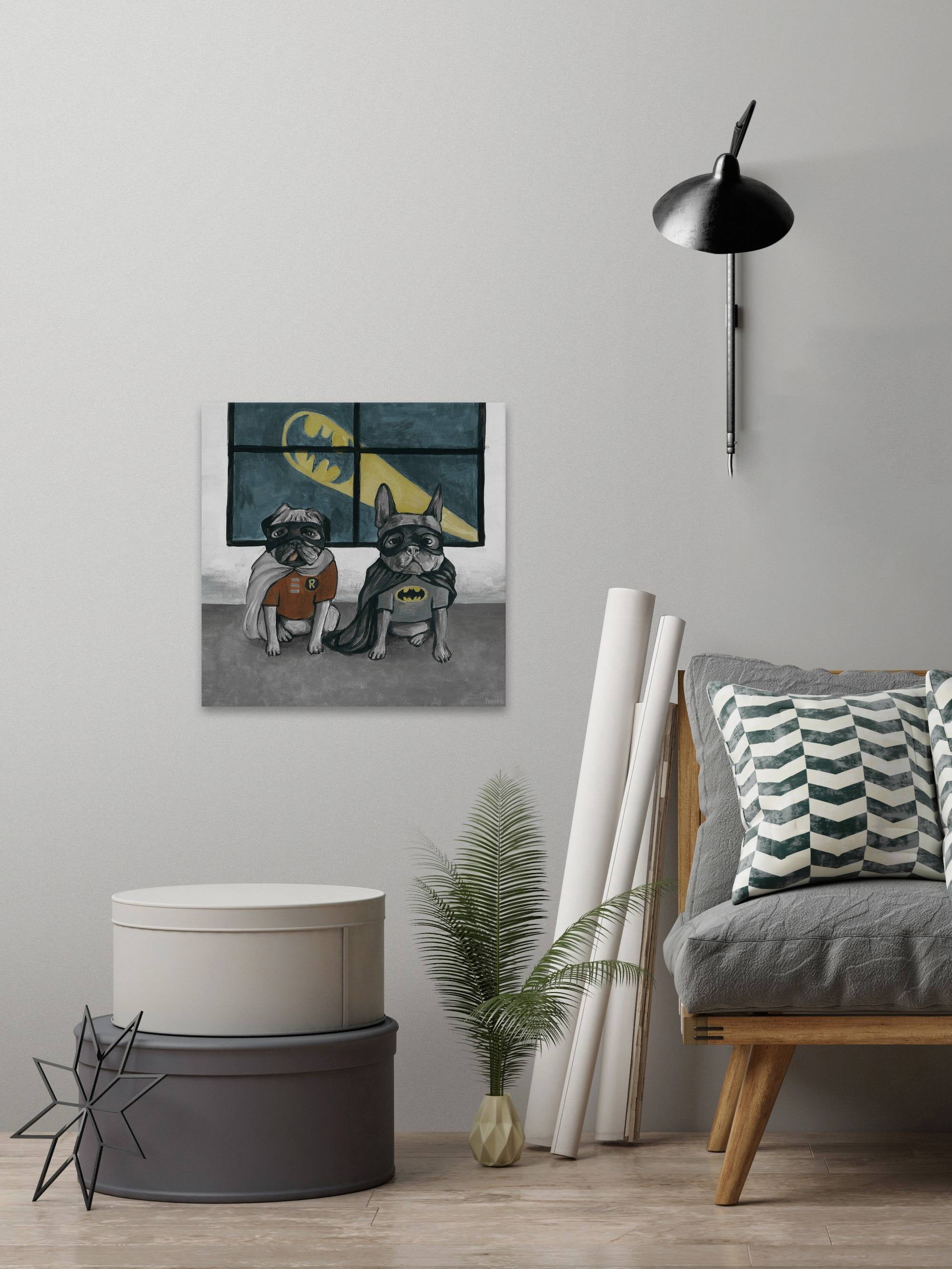 Parvez Taj Superhero Bulldogs Canvas Wall Art