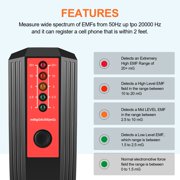 Detector Handheld EMF Meter Portable Electromagnetic Radiation Detector Household Laboratory Hospital Digital Electric Field Detector Multi-functional Radioactive Detector