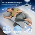 thumbnail image 2 of U Shaped Pregnancy Pillow, Full Body Maternity Pillow with Removable Silky Cover, Support for Back,Leg,Belly for Pregnant Women, Side Sleeper, Pain Relief, Ergonomic Soft Cushion, 51 Inch, 2 of 7