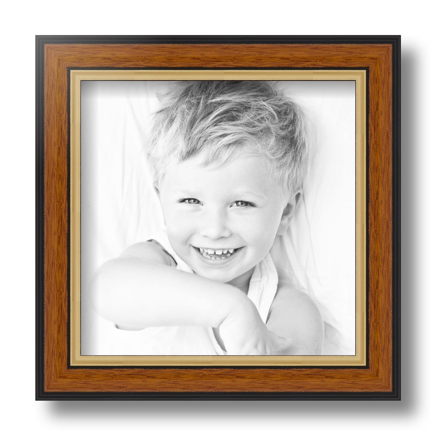 ArtToFrames 8x8 Inch Medium Tricolored Frame Picture Frame, This Brown