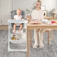 thumbnail image 2 of Chaise Haute pour Bébé Convertible Chaise de Salle à Manger pour Nourrisson Hauteur et Dossier Réglables Gris, 2 of 8