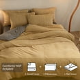 thumbnail image 3 of ANMINY 4-Piece Coral Fleece Duvet Cover Set (Comforter NOT Included), 150GSM Soft Warm Pinstripe Bedding with Hidden Zipper & Corner Ties, King, Gray-Backed, 3 of 7