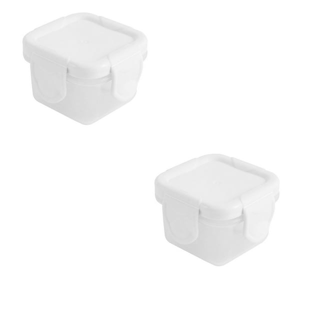 Hinati Promotion for Today 2Pcs Mini Plastic Food Storage Containers with Lids Square Containers Airtight Food Storage Containers, Cereal Containers for Cereal, Dry Food, Flour, Dry Food and Sugar