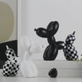 thumbnail image 3 of Estatua de arte de perro con globo, escultura abstracta de perro, globo de resina de moda, arte artesanal para estatuilla coleccionable, decoración del hogar blanco, 3 of 5