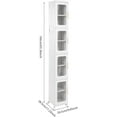 thumbnail image 4 of 4-Tier Narrow Slim Storage Cabinet Narrow Tall Cabinet Cart Storage Tower for Bedroom, Kitchen Narrow Cabinet Deep Tall Narrow Cabinet Slim Bathroom Cabinet Narrow Cabinet For Small Spaces, Modern, 4 of 10