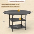 thumbnail image 3 of Gymax 47'' Round Dining Table for w/2-Tier Storage Shelves & Heavy-Duty Metal Frame Black, 3 of 10