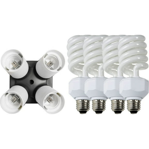 Westcott 4 Socket Adapter Kit with Daylight Fluorescent Lamps