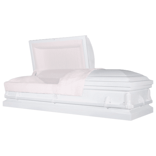 Titan Casket, Andover Series Funeral Casket in White and Pink