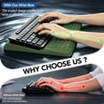 thumbnail image 6 of 2‑in‑1 Ergonomic Keyboard Stand with Memory Foam Wrist Rest, Anti‑Slip Wrist Cushion for Wrist Pain Relief, Comfort Typing Support Pad for Office, Home & School, Green, 6 of 9