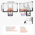 thumbnail image 2 of 54" Wall Mounted Basketball Hoop, 8-10 FT Adjustable Height Shatterproof PC Backboard Basketball Goal with 18 Inch Solid Rim for Indoor & Outdoor Use, 2 of 10