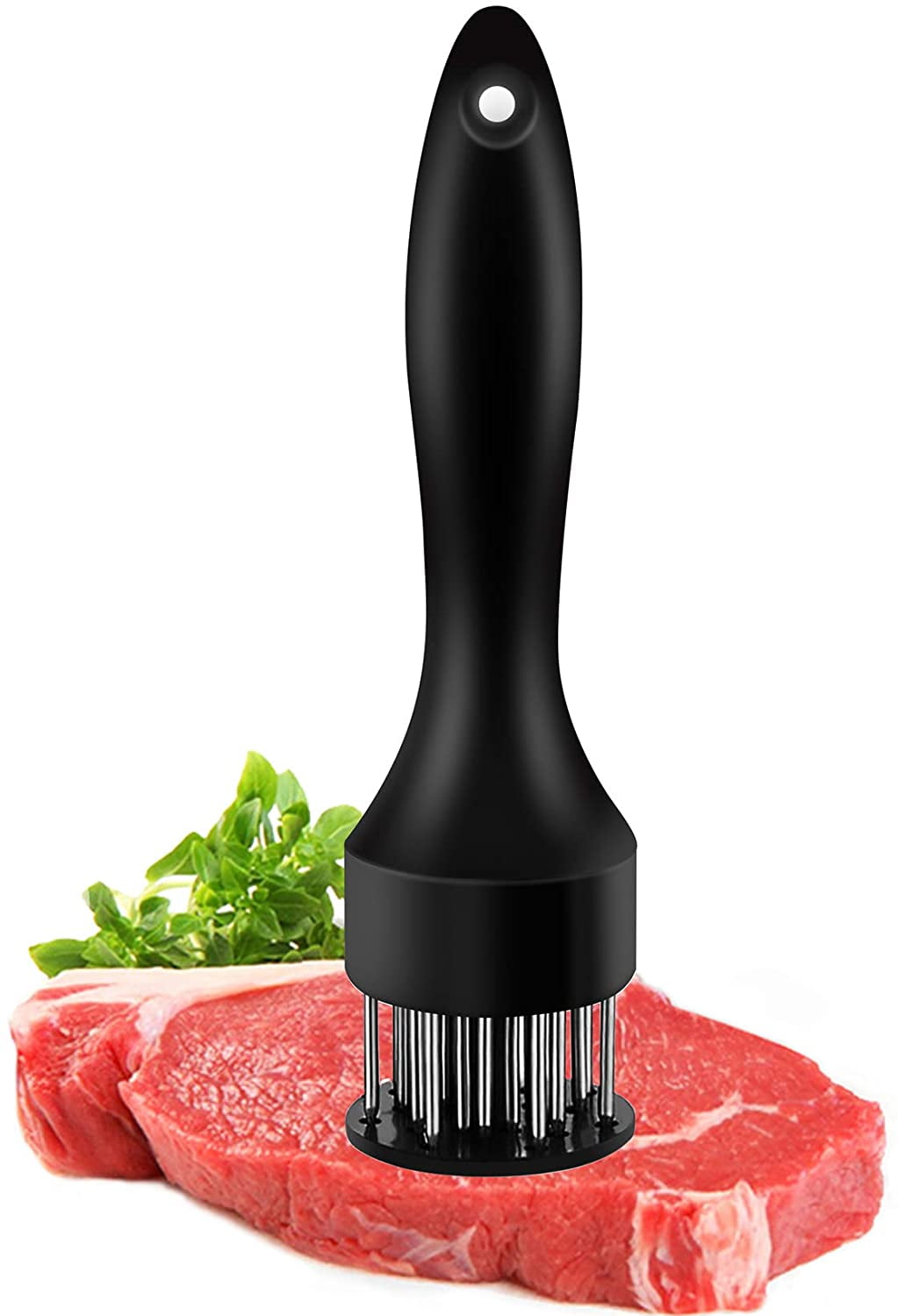 Black Meat Tenderizer Needle,Stainless Steel Meat Tenderizer Needle Kitchen Tool for Tenderizing Marinade Barbecue Steak,Steak Tenderizer Needle 