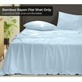 thumbnail image 5 of Royale Linens Bamboo Queen Flat Sheets Only - Cooling Sheets - Organic Viscose Derived from Bamboo - Queen Size Flat Sheet Only - Top Sheet - Breathable & Silky Bedding (Queen, Lake Blue), 5 of 9