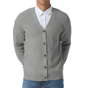 Iceglad Men's V-Neck Cable Knit Cardigan