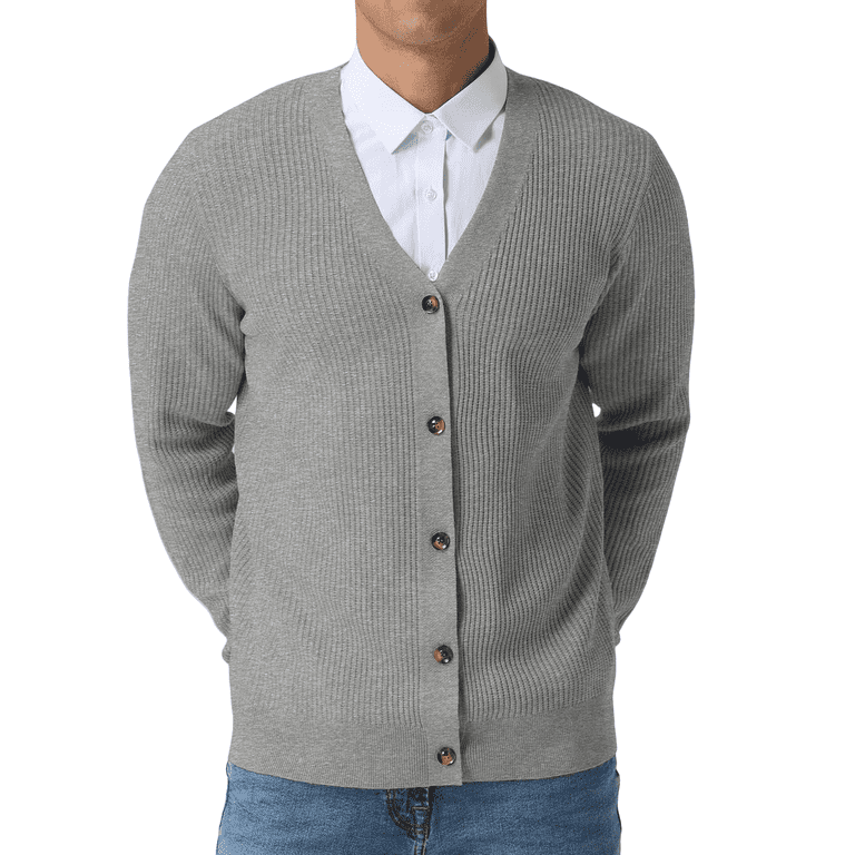 Iceglad Men's V-Neck Cable Knit Cardigan photo 1