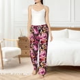 thumbnail image 4 of Salouo Rose Flowers Print Women's Pajama Pants Casual Loose Sweatpants PJs Flowy Pants Drawstring Palazzo for Women Wide Leg Pants Lounge Pajama -X-Large, 4 of 8
