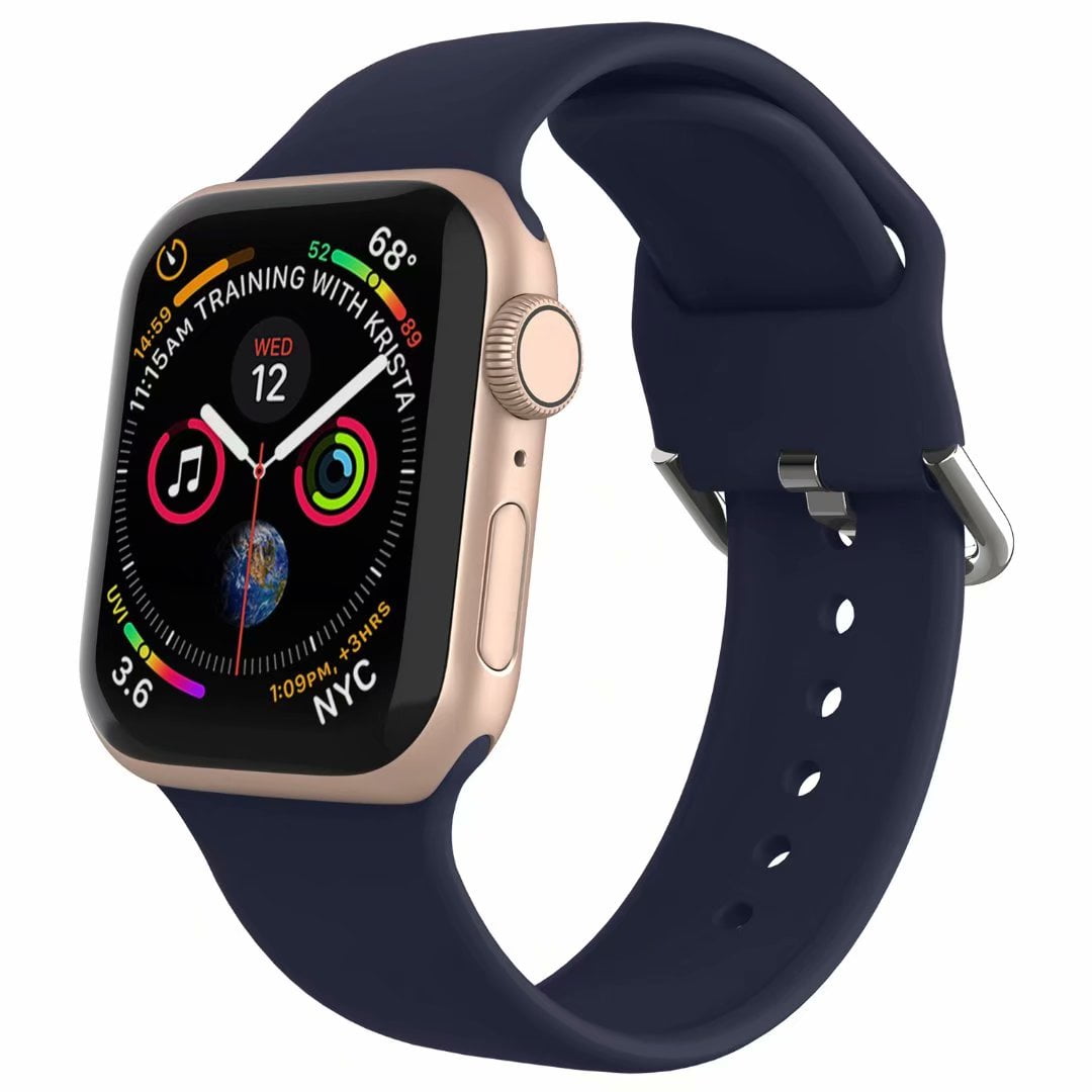 Adepoy Compatible with Apple Watch 38mm Band 40mm 42mm 44mm,Replacement Silicone Wristband for