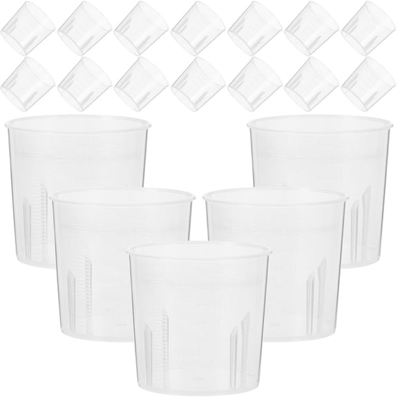 NIAIZEK 100-Pack Transparent Plastic Liquid Measuring Cups for Crafting, Stirring, Projects, Artists, and Hobbyists