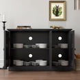thumbnail image 3 of S-HOME 45-Inch Compact Sideboard with 3 Mirrored Doors and Shelving Design for Living Room or Kitchen Decor, Black, 3 of 18
