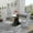 Black Table and 4 Light Gray Chairs Silver Leg, variant on Sumdeal 63" rectangle Modern Glass Top Dining Room Table Sets for 8,Glass Dining Table with 8 PU leather C-Shape Chairs with Handle, 1 White Base Glass Table and 8 Black Chairs