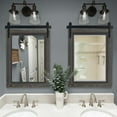 thumbnail image 5 of YOSHOOT Farmhouse Barn Door Mirror,32"x24" Rustic Bathroom Mirror, Wood Frame Wall Mirror, Wooden Mirror for Living Room Bedroom Entryway Wall Décor,Black, 5 of 5