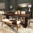 thumbnail image 4 of DecMode 84" x 30" Brown Mango Wood Dining Table with Parquet Inlay, 1-Piece, 4 of 15