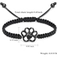 thumbnail image 4 of Paw Print Urn Bracelet for Pets Ashes Braided Rope Adjustable Dog Cat Cremation Bangle Locket Memorial Ashes Holder Keepsake Jewelry for Men Women, 4 of 7