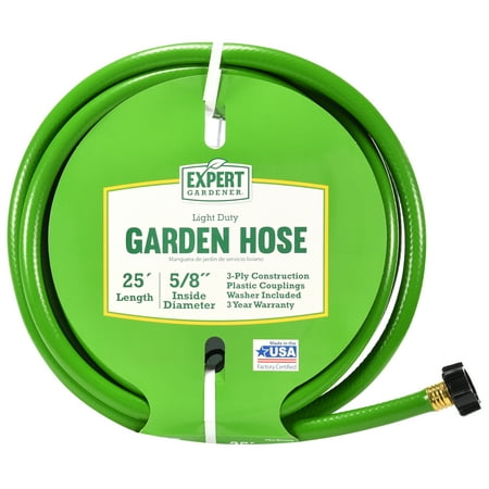 Expert Gardener 25' Light Duty Garden Hose, 5/8" Inside  