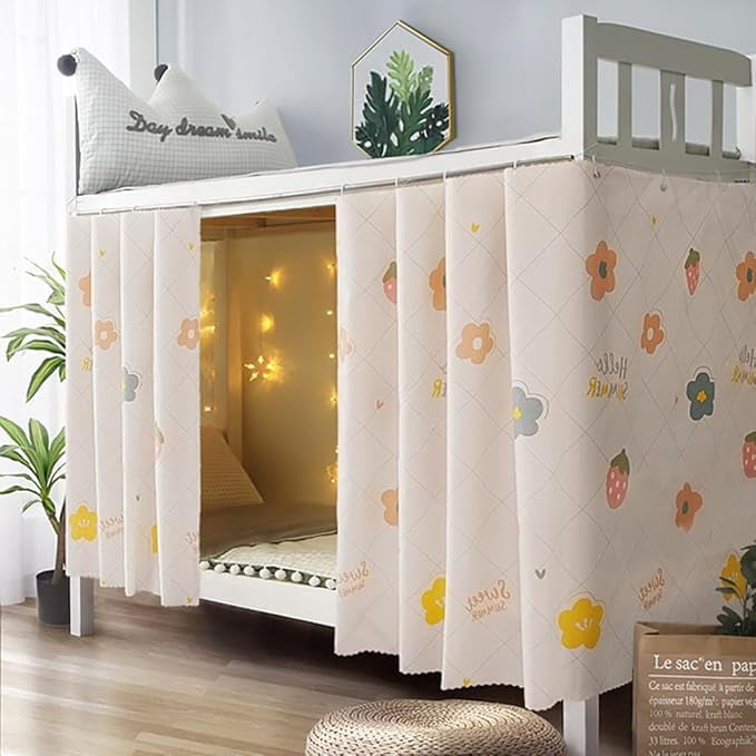 2 pack Students Dorm Bunk Bed Curtain Home Privacy Bed Shading Curtain Net Bed Cloth Dustproof Blackout Bed Canopy Bedding Curtain Students Dormitory Tent Lightproof Cloth Bedding