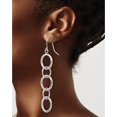 thumbnail image 3 of 14k White Gold Diamond Cut Circle Dangle Earrings - 55mm, 3 of 6