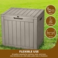 thumbnail image 5 of Uforic 30 Gallon Outdoor Storage Box, Weatherproof Lockable Resin Deck Box for Patio Furniture, Pool Accessories, Garden Tools and Supplies, Brown, 5 of 9