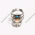 thumbnail image 5 of Orange Spiny Oyster Turquoise Stone 925 Sterling Silver Statement Ring Gift for Her and Him, 5 of 5
