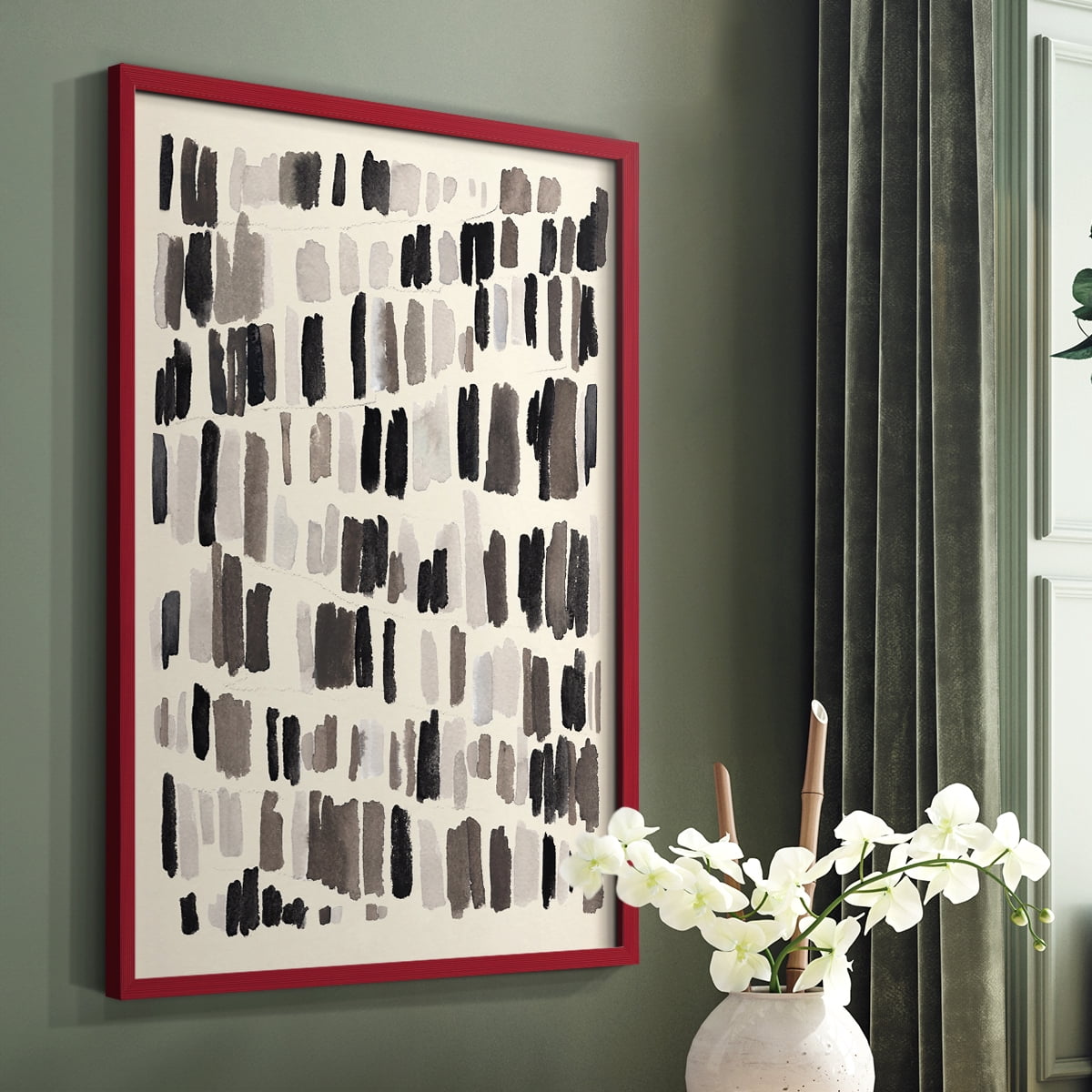 Chalk and Flint I Framed Print in Red Solid Wood Framed Print No Nail Hanging