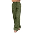 thumbnail image 5 of CYYOLLPF Flowy Pants for Women Gaucho Pants for Women Womens Pants Sweatpants Sweat Pants for Womens Lounge Pants Women Beach Vacation Outfits for Women Boho Pants for Women Green L, 5 of 8