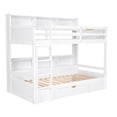 thumbnail image 2 of Bellemave Twin Over Twin Bunk Bed with Storage Drawer and Shelves Stylish Storage Bunk Bed with Built-in Shelves Twin Bunk Bed Frame for Teens, Adults, White, 2 of 11