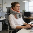 thumbnail image 4 of HEWANG Twist Memory Foam Travel Pillow, Flexible Travel Neck Pillow Airplane Pillows for Sleeping, Car, Travel Support, 45cm Neck Circumference (Pink), 4 of 7
