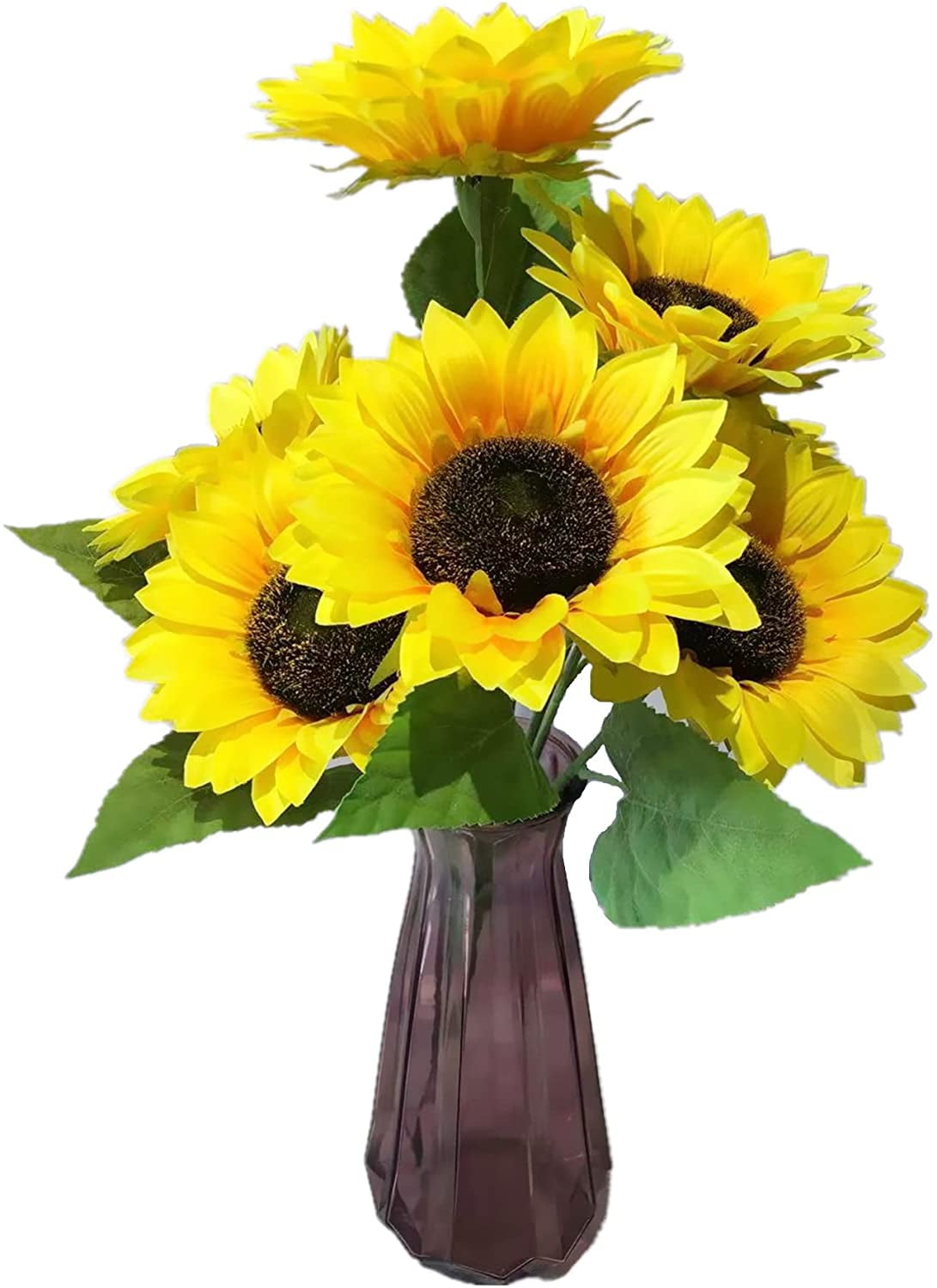 ZFProcess 6 PCS Large Sunflowers Artificial Flowers Long Stems Silk  Sunflowers Bulk Yellow Bouquets,One Branch Has One Flower Heads,Decoration  for