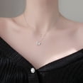 thumbnail image 2 of Collar de mariposa de acero inoxidable para mujer, moda coreana, cadena de clavícula de doble capa, colgante de circonita de cristal, joyería JM, 2 of 5