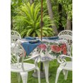 thumbnail image 4 of Outdoor Tablecloth with Umbrella Hole Zipper Red Roses Floral Round Tablecloth 54" Waterproof Outside Table Cloth Farmhouse Botanical Flowers Vintage Patio Table Cover Tablecloths for Picnic Party, 4 of 8