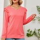 thumbnail image 2 of Sudadera Para Mujer Otoño Sudaderas Casual Sólido Manga Larga Volantes Sudadera Con Capucha Cuello en V Camiseta Blusa Odeerbi  ODB151099, 2 of 7