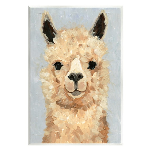 Stupell Industries Fuzzy Alpaca Painting Animals & Insects Painting Unframed Art Print Wall Art, 10 x 15