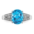 thumbnail image 5 of Sterling Silver Rhodium Diam. & Oval Blue Topaz Ring QR3043BT, 5 of 5