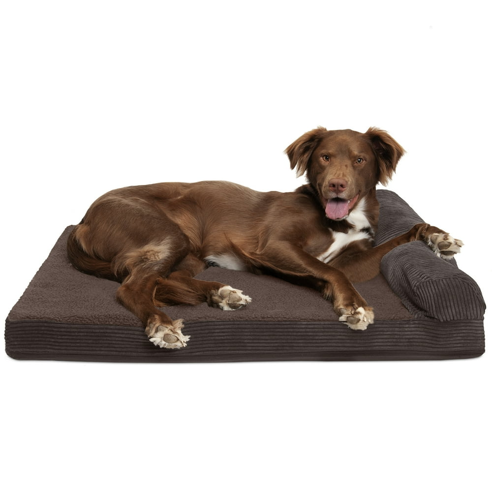 FurHaven Pet Dog Bed Cooling Gel Memory Foam Orthopedic Faux Fleece