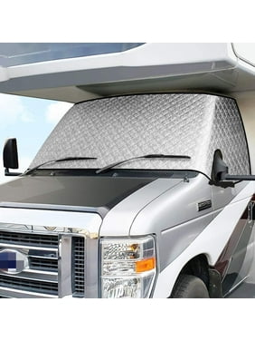 Windshield Cover Fittings Protect with Mirror Cutouts Heat Insulation Durable Visor for RV Front Window Snow
