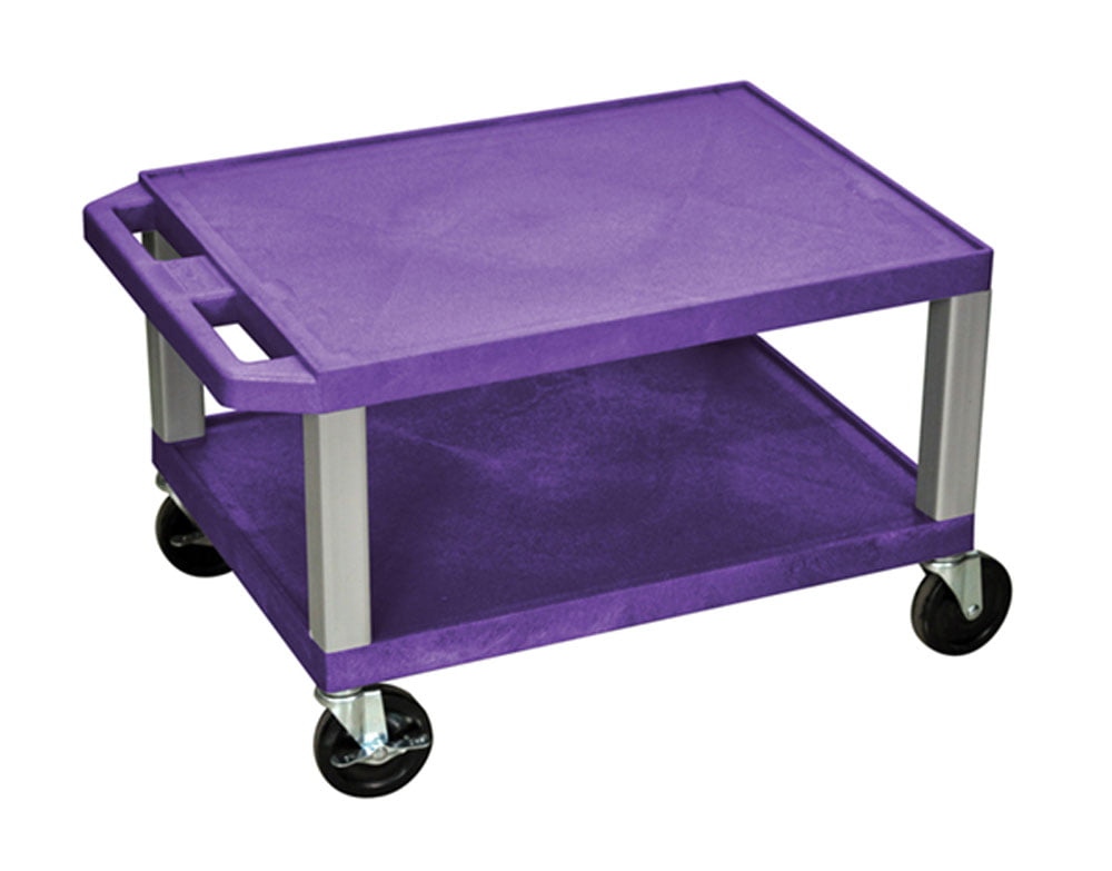 Gray Offex 34H Electric A/V Cart with 3 Shelf and Putty Leg